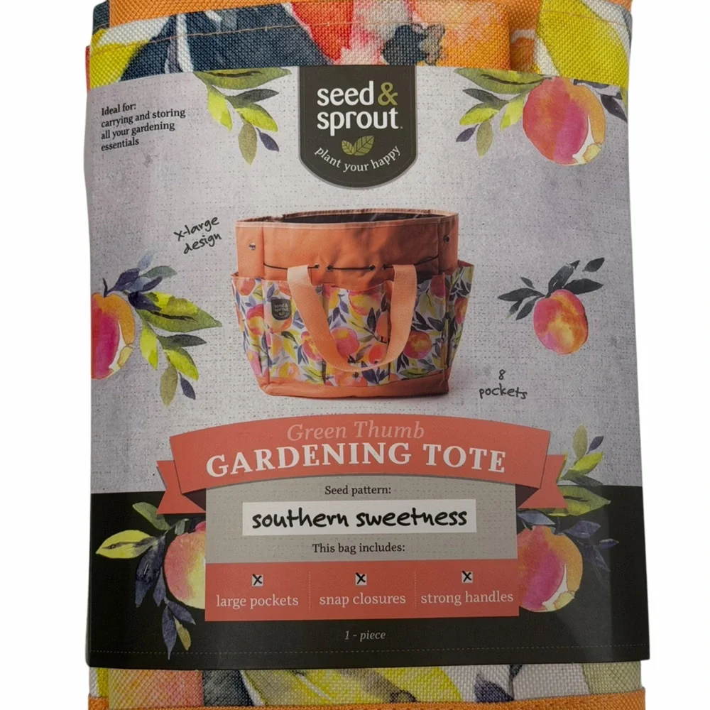Seed & Sprout Garden Utility Tote Bag I. Southern Sweetness NWT 🍊🍋